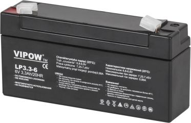 Vipow Akumulator zelowy 6 V / 3,3 Ah (BAT0205) BAT0205 (5901436748076) UPS aksesuāri