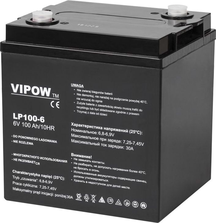 Vipow Akumulator 6V/100Ah (BAT0206) BAT0206 (5901436768104) UPS aksesuāri