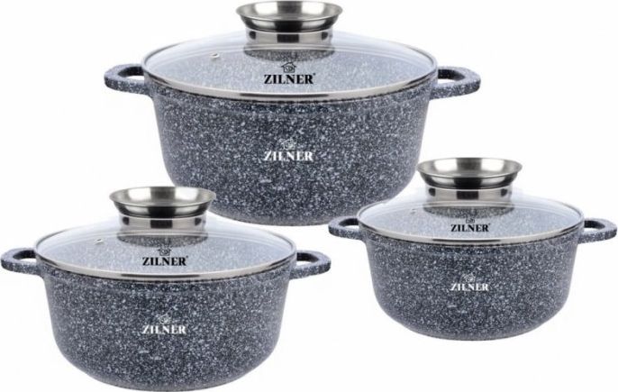 Zilner ZESTAW 3 GARNKOW MARMUROWYCH ZILNER ZL-7088 ZL-7088 (5903784070885) Pannas un katli