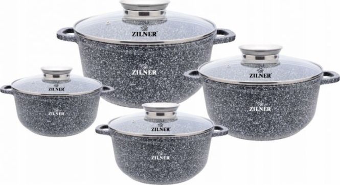 Zilner GARNKI MARMUROWE 8 ELE. ZILNER ZL-7078 ZL-7078 (5903784070786) Pannas un katli