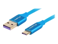 Cable Premium USB CM - AM 2.0 0.5m blue 5A USB kabelis