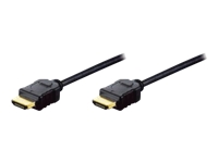 ASSMANN HDMI HighSpeed w/Ethernetem Connection Cable HDMI A M/HDMI A 3m black kabelis, vads