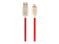 Gembird Premium rubber Micro-USB charging and data cable, 1m, red USB kabelis