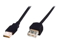 ASSMANN USB 2.0 HighSpeed Extension cable USB A M (plug)/USB A F (jack) 5m black USB kabelis