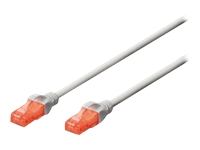 DIGITUS Premium CAT 6 UTP patch cable, Length 1,0m, Color red kabelis, vads