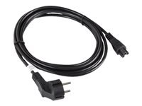 Laptop power cable (MIKI) IEC 7/7 - IEC 320 C5 3M VDE black kabelis datoram