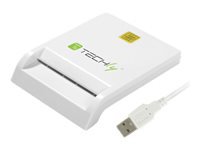 Techly Compact USB 2.0 Smart card reader, writer white karšu lasītājs