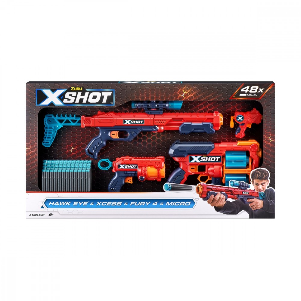 Blaster set Excel Combo Hawk + Xces s + Fury 4 + Micro 36585 (0193052047540) bērnu rotaļlieta