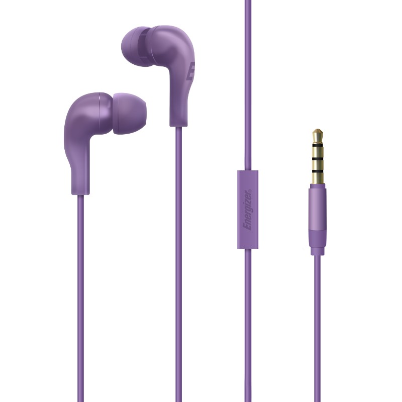 Wired headphones 3,5 mm jack purple austiņas