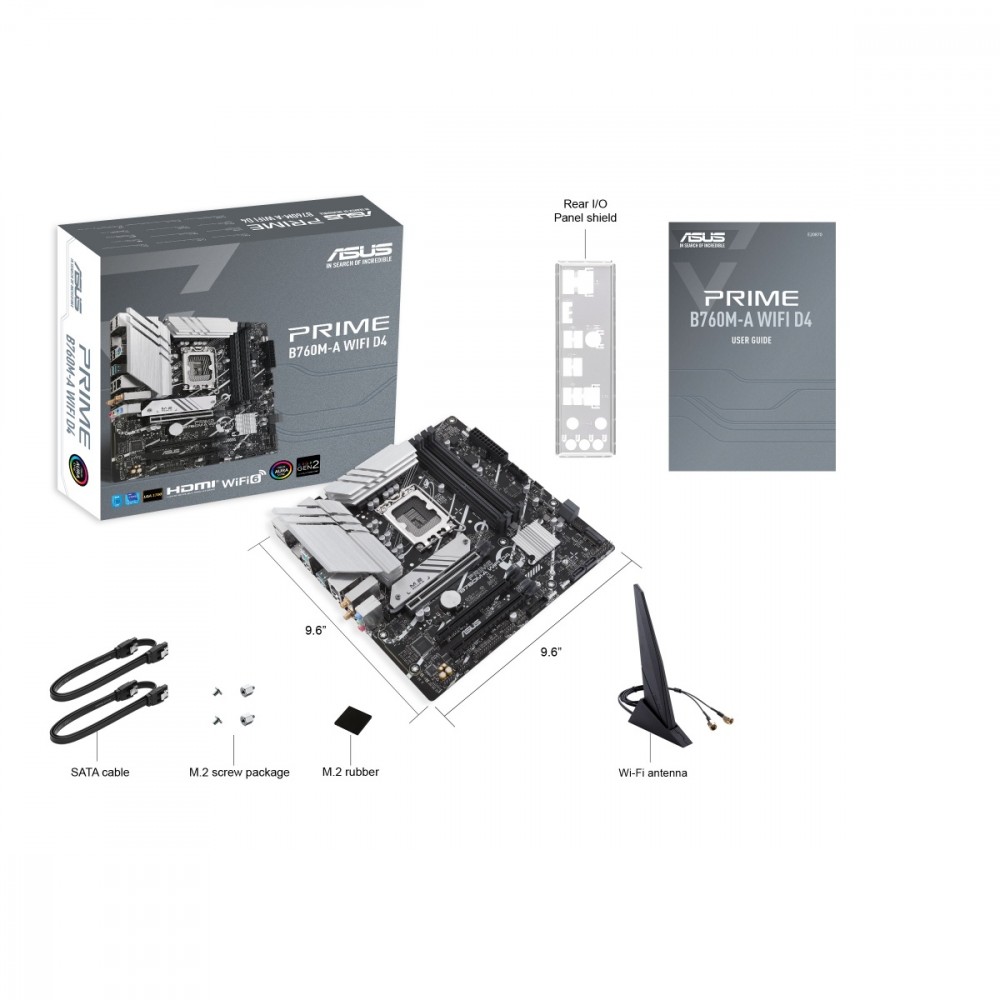 ASUS PRIME B760M-A WIFI D4 LGA 1700 micro ATX pamatplate, mātesplate