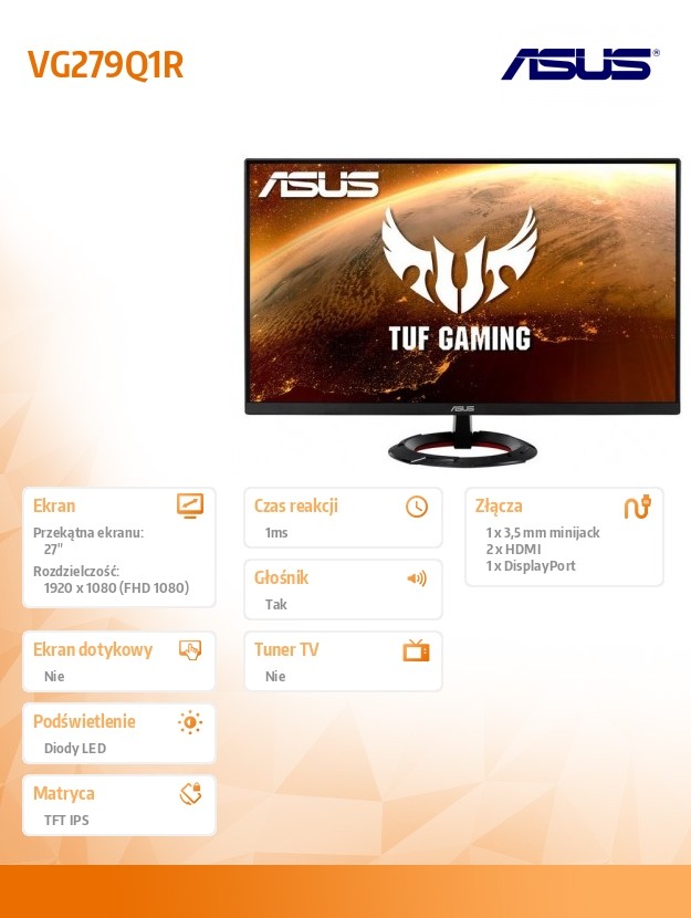 ASUS TUF Gaming VG279Q1R Gaming Monitor monitors