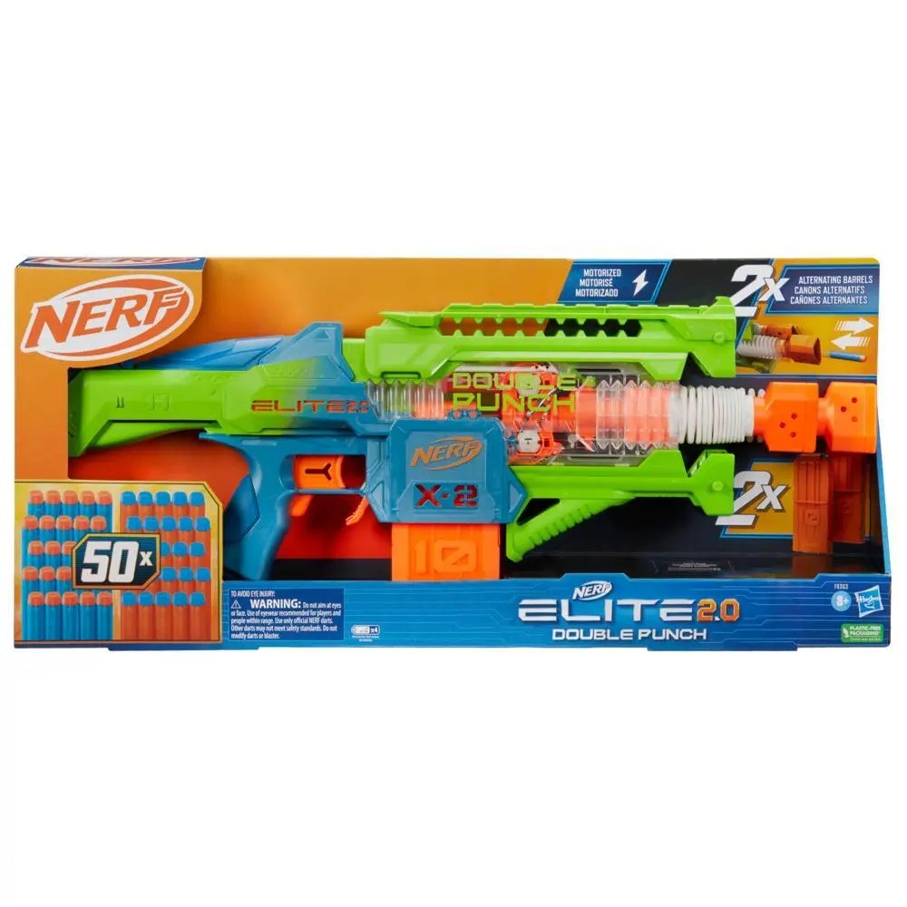 Blaster Nerf Elite 2.0 Double Punch + darts bērnu rotaļlieta