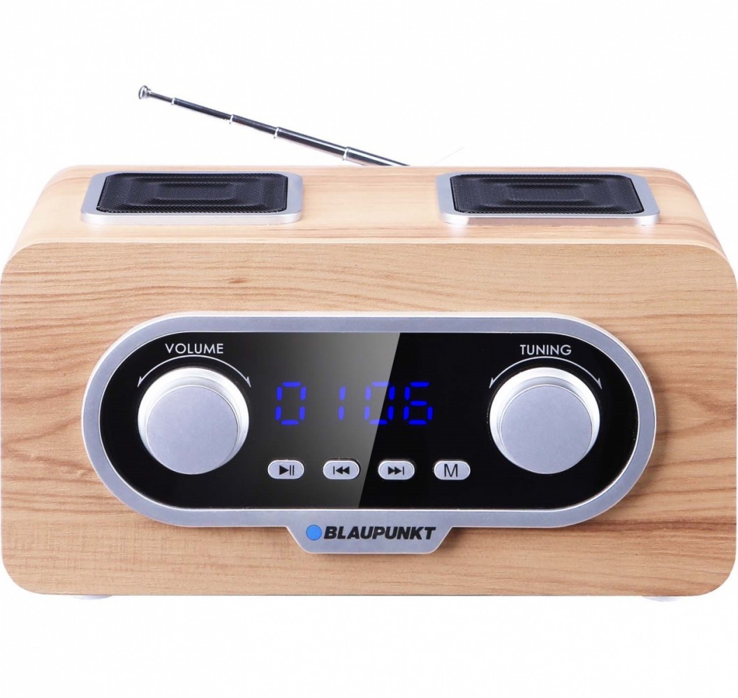 Portable radio FM PLL SD/USB/AUX with battery and clock BLAUPUNKT PP5.2CM (5901750503870) radio, radiopulksteņi