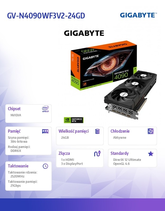 GIGABYTE RTX 4090 WINDFORCE V2 24GB video karte