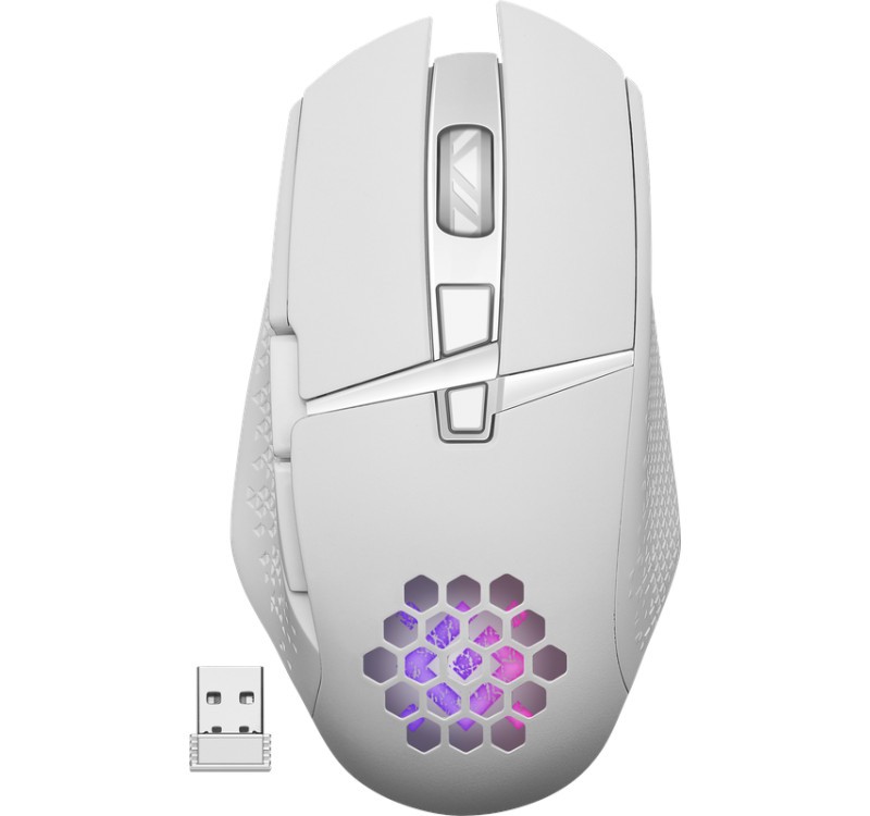 Wireless gaming mouse Glory GM-514 RGB 7P 1200/2400/3200 DPI white 52513 (4745090820515) Datora pele