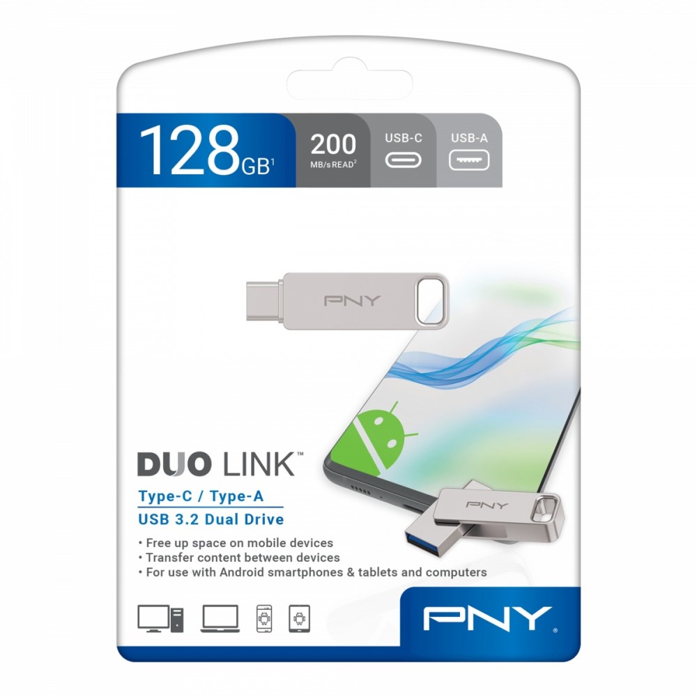 Pendrive 128GB USB 3.2 Duo-Link P-FDI128DULINKTYC-GE USB Flash atmiņa