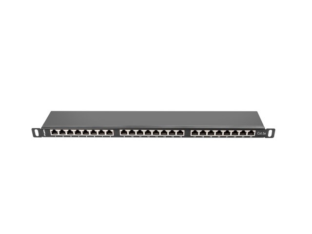 Patch Panel 24 Port     0.5U Cat.5E black shiel Serveru aksesuāri