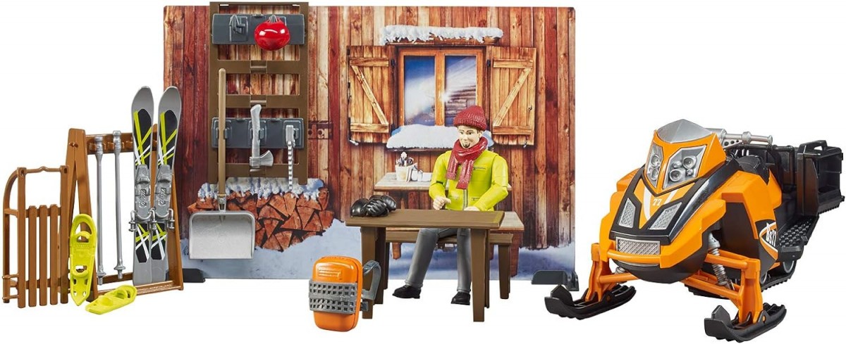 Winter house with a snowmobile and accessories BR-63102 (4001702631024) bērnu rotaļlieta