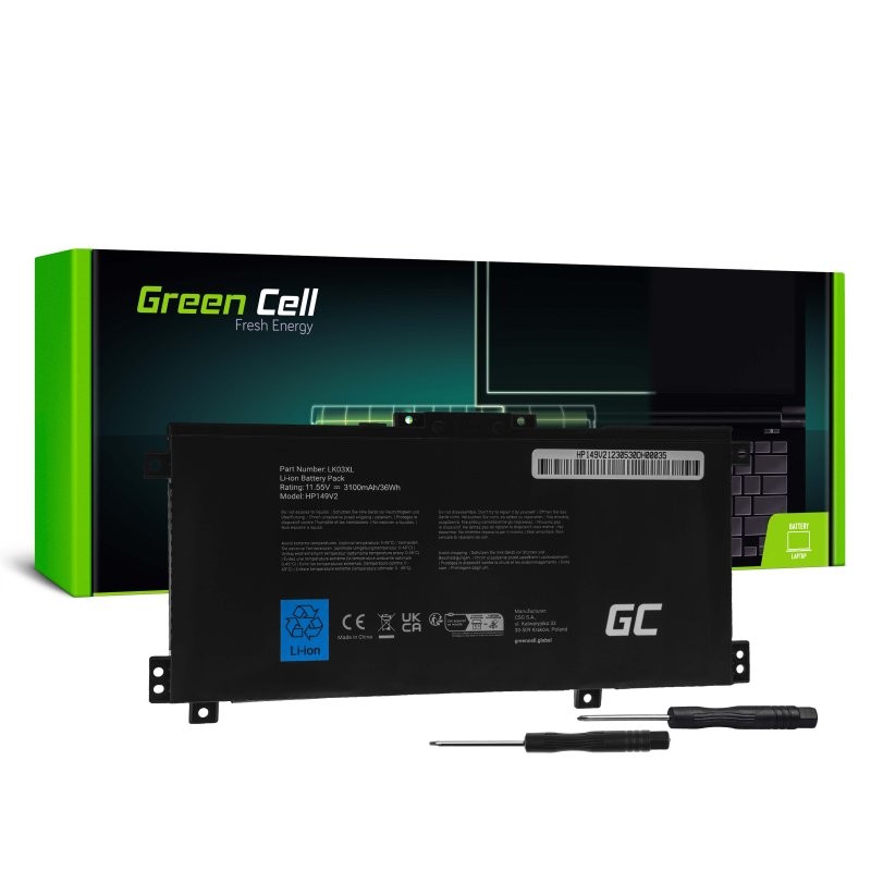 Green Cell Battery LK03XL for HP Envy x360 15-BP 15-BP000 15-BP100 15-CN 17-AE 17-BW akumulators, baterija portatīvajiem datoriem