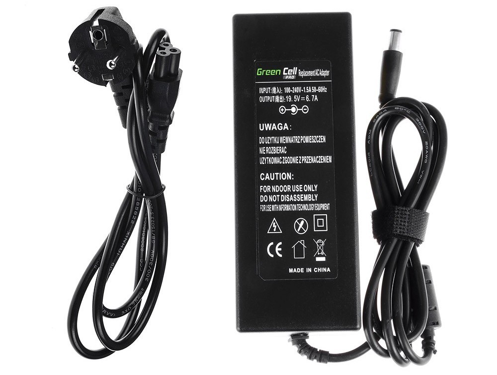 Green Cell PRO Charger  AC Adapter for Dell 130W / 19.5V 6.7A / 7.4mm-5.0mm portatīvo datoru lādētājs