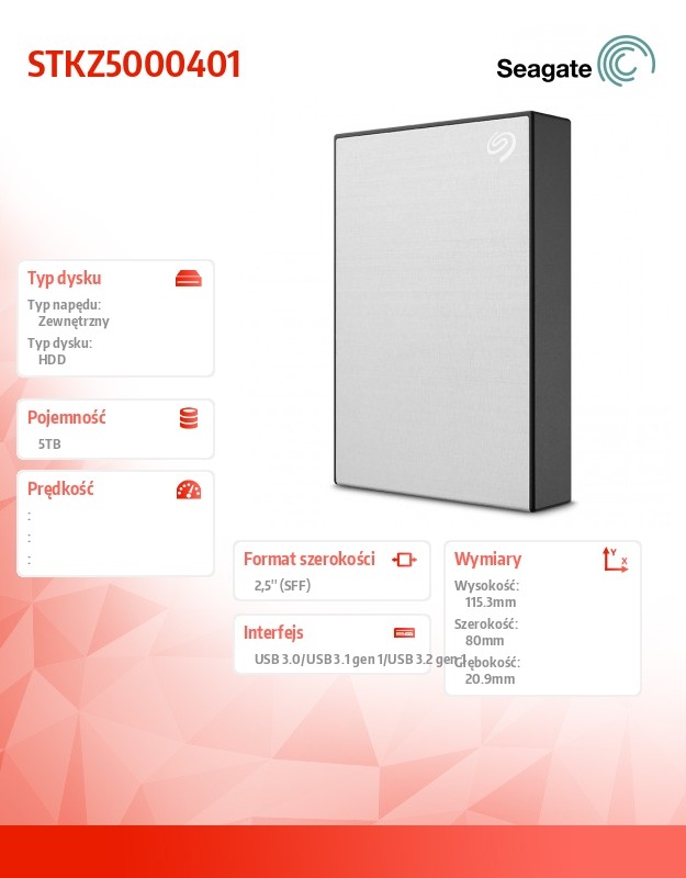 SEAGATE One Touch 5TB External HDD Ārējais cietais disks