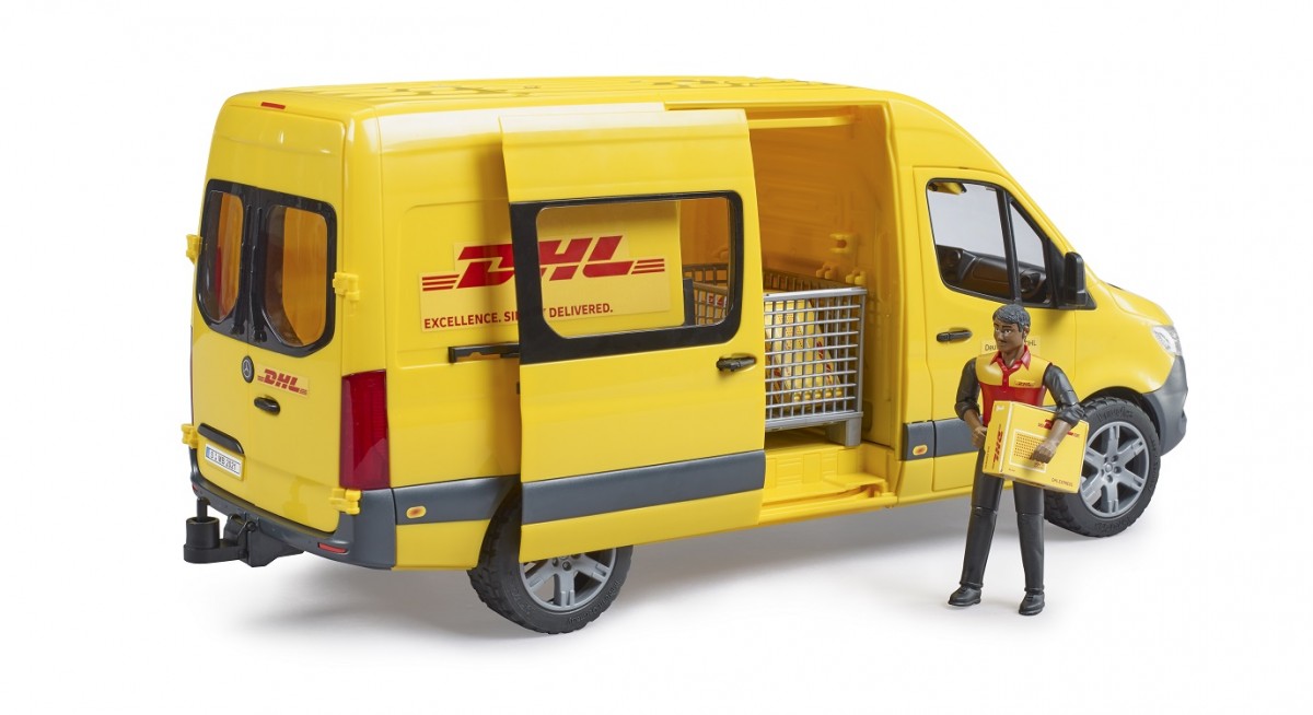 Bruder MB Sprinter DHL with driver, model vehicle (yellow) konstruktors