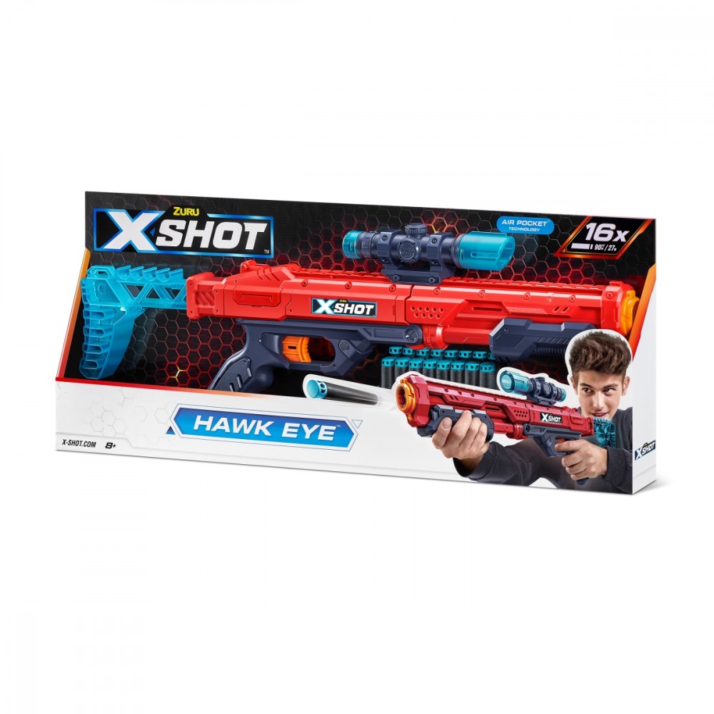 X-SHOT-EXCEL Hawk Eye (16 Darts) orange 36435 pomaranczowa (193052040169) bērnu rotaļlieta