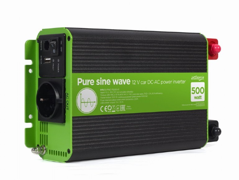 Pure sine wave car DC-AC power inverter 12V/230V 500W/1000W Strāvas pārveidotājs, Power Inverter