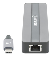 MANHATTAN 7-in-1 Dockingstation HDMI RJ45 2xUSB-A SD/MicroSD dock stacijas HDD adapteri