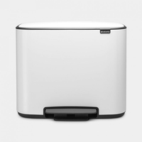 Brabantia Bo Pedal Bin white, 3 x 11 L atkritumu tvertne