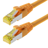 Helos Patchkabel S/FTP Cat 6a gelb 30,0m - Twisted Pair, doppelt geschirmt, 4 x 2 x AWG 27 - Vollkupfer Patchkabel mit schmalem Knickschutz Mobilais Telefons