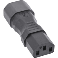 INLINE - Adapter für Power Connector - IEC 60320 C14 bis IEC 60320 C13 - 10 A - Schwarz 4043718289745 Barošanas kabelis