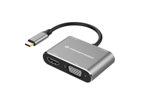 CONCEPTRONIC Dock USB-C ->HDMI,VGA,USB3.0,100WPD   0.15m gr dock stacijas HDD adapteri