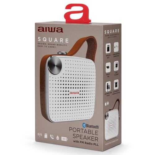 Aiwa BS-100GY White/Grey 8435256896619 pārnēsājamais skaļrunis