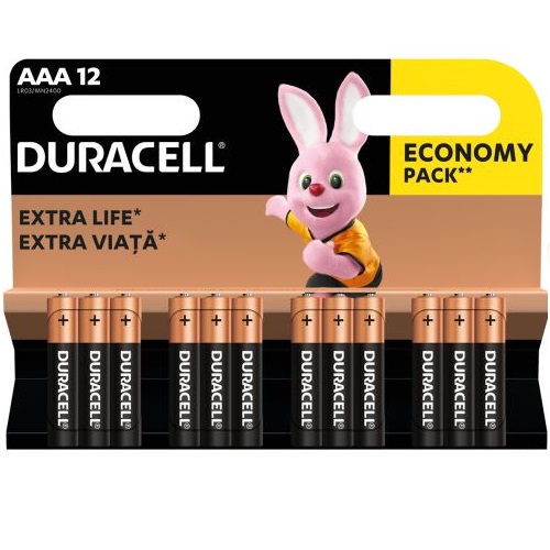 Duracell AAA MN2400 Alkaline LR03 1.5V Baterijas 12gab. Baterija