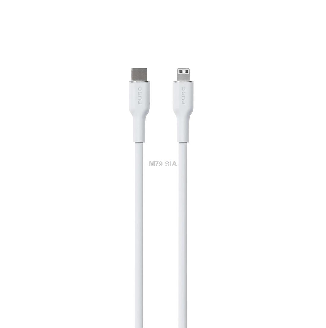 Puro SOFT, USB-C, Lightning, 1,5 m, balta - Vads TV aksesuāri