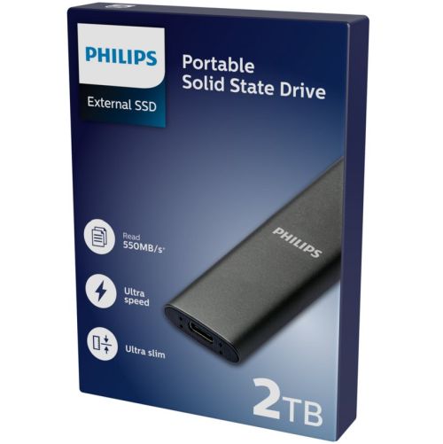 Philips External SSD 2TB Ultra speed Space grey SSD disks