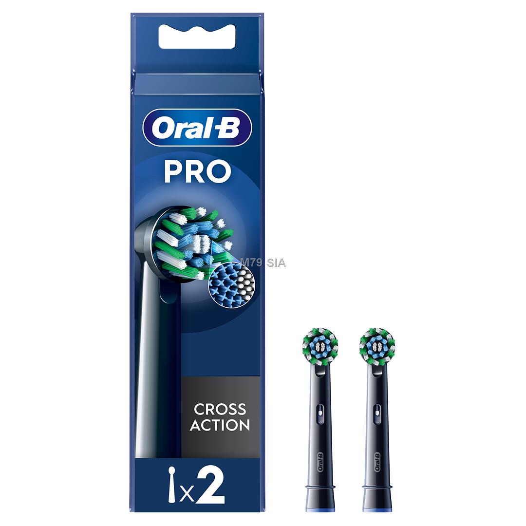 Braun Oral-B Cross Action Pro, 2 gab., melna - Uzgali elektriskajai zobu birstei LED Televizors