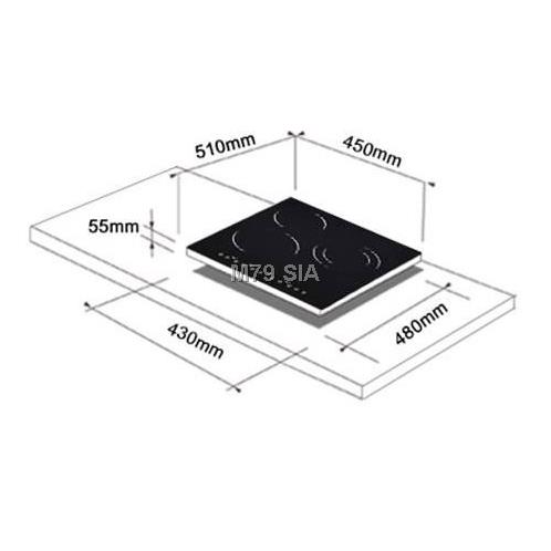 Schlosser, platums 45 cm, bez ramja, balta - Iebuvejama indukcijas plits virsma