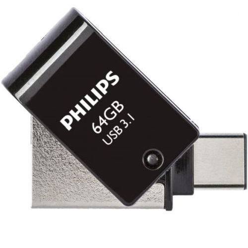 PHILIPS USB 3.1 / USB-C Flash Drive Midnight black 64GB USB Flash atmiņa