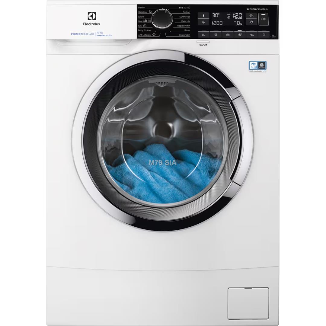 Electrolux 600 SensiCare, 7 kg, dzilums 44.9 cm, 1200 apgr/min., balta - Velas mazgajama masina ar prieksejo ieladi