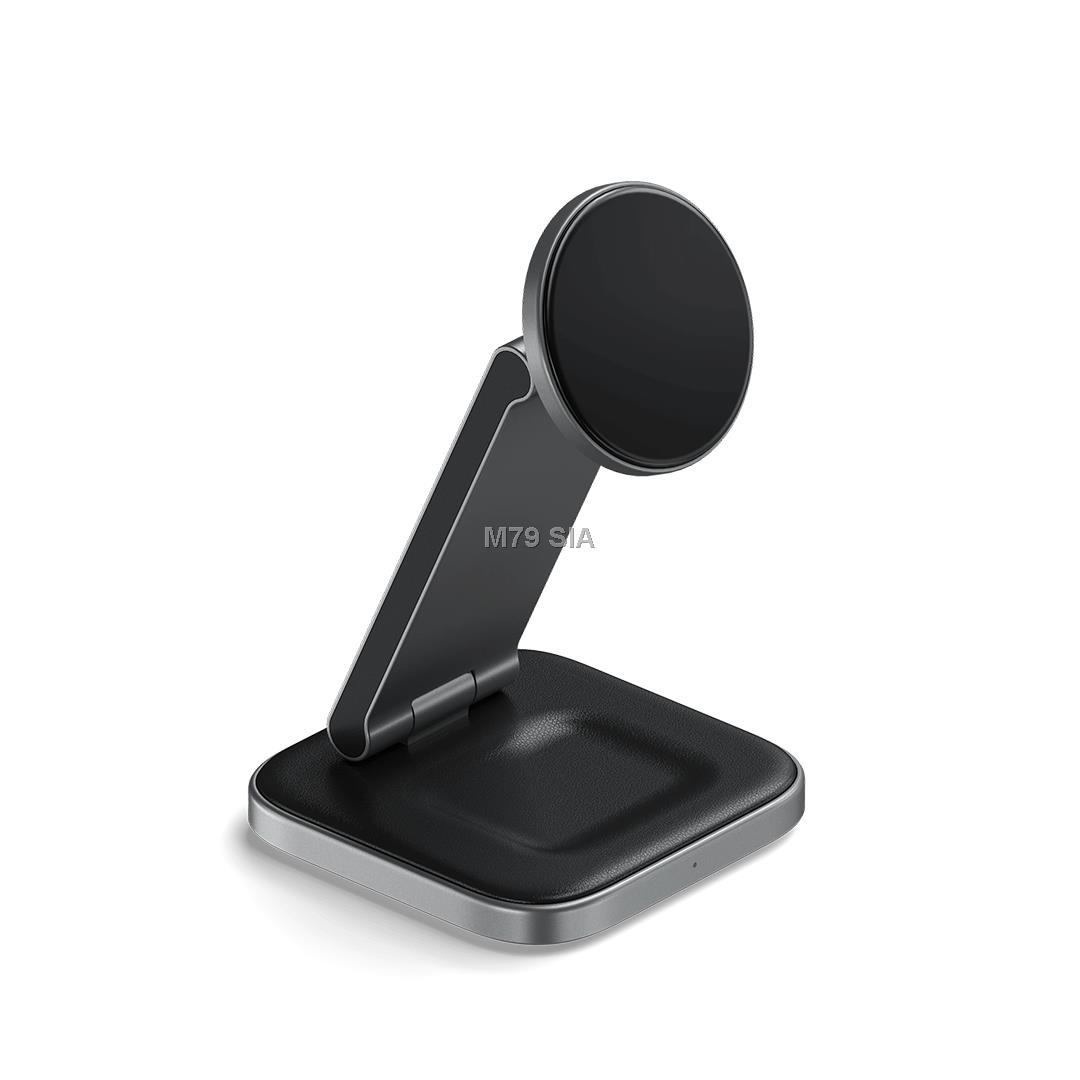 Satechi 3-in-1 Foldable Qi2 Wireless Charging Stand, peleka - Bezvadu ladetajs telefons