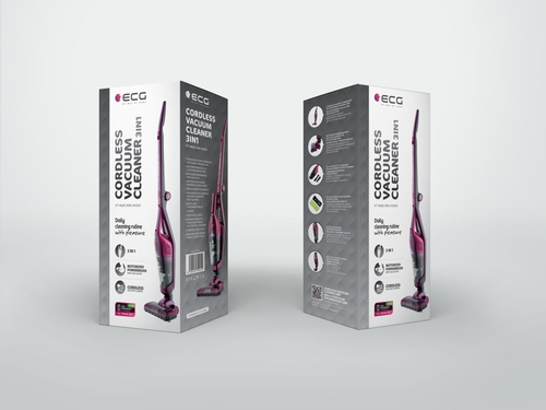 ECG VT 4620 3in1 Hugo Stick vacuum cleaner, Up to 60 minutes run time per charge Putekļu sūcējs