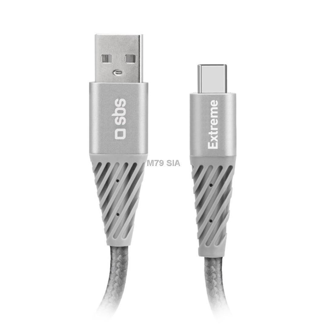 SBS Extreme Charging Cable, USB-A - USB-C, 1,5 m, peleka - Vads LED Televizors