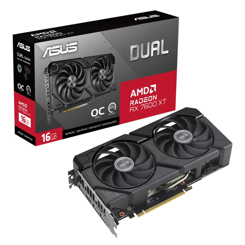 Graphics Card|ASUS|AMD Radeon RX 7600 XT|16 GB|GDDR6|128 bit|Dual Slot Fansink|1xHDMI|3xDisplayPort|DUAL-RX7600XT-O16G video karte