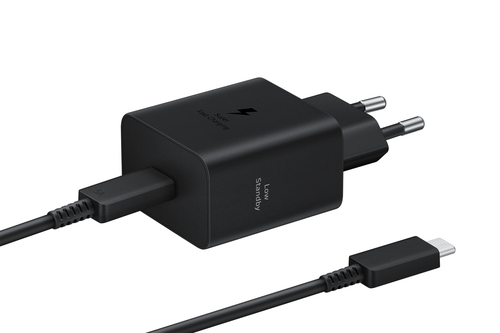 Samsung PD 45W Type-C Wall Charger (with cable) new Black iekārtas lādētājs