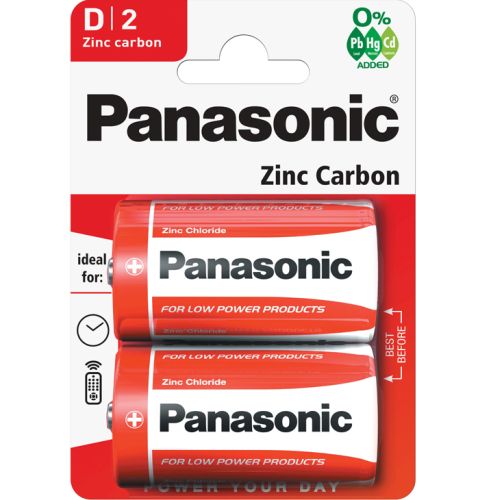 Panasonic R20-2BB (D) Blistera iepakojuma 2gb Baterija