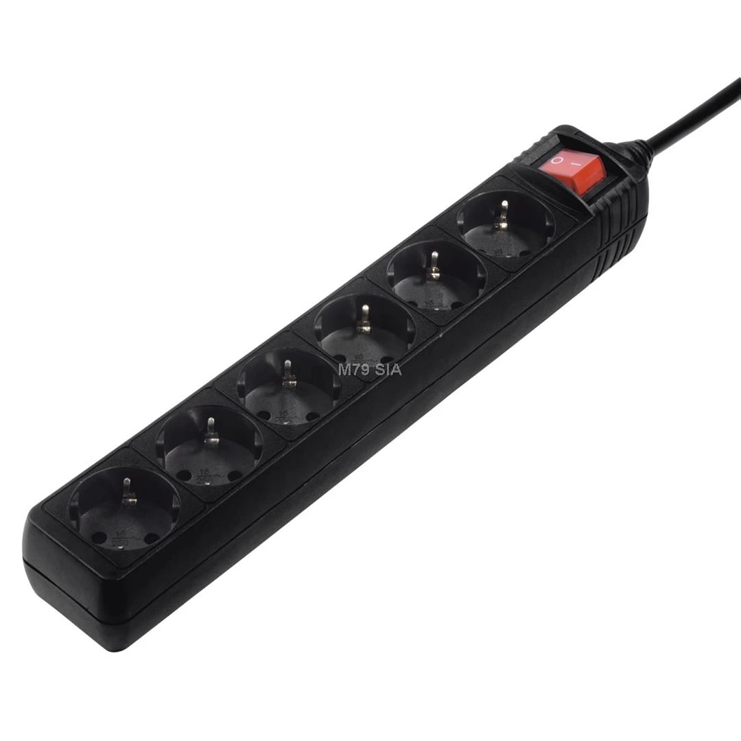 Hama Power Strip, 6 ligzdas, 5 m, melna - Pagarinatajs mūzikas centrs