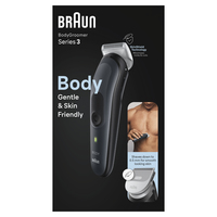 Braun | Body Groomer | BG3340 | Cordless and corded | Black/Grey 4210201416968 matu, bārdas Trimmeris