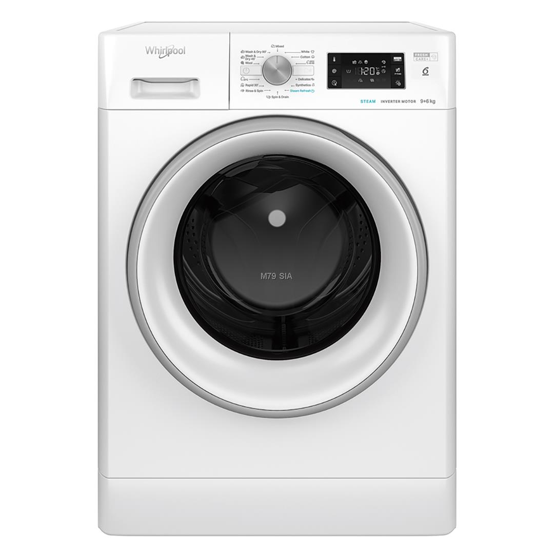 Whirlpool, 9/6 kg, dzilums 54 cm, 1400 apgr/min., balta - Velas mazgajama masina ar zavetaju Ledusskapis